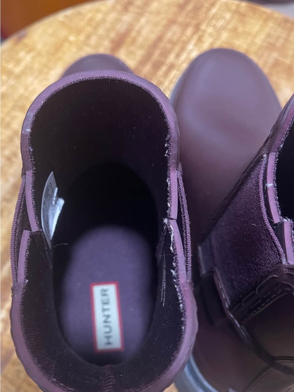 Hunter Women's Chelsea Rain Boots in Deep Burgundy size 8 - Picture 6 of 10